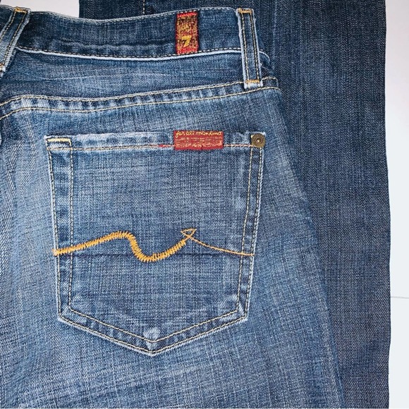 7FAMK Women’s  Bootcut Denim Blue Jeans sz 26 - Picture 7 of 9